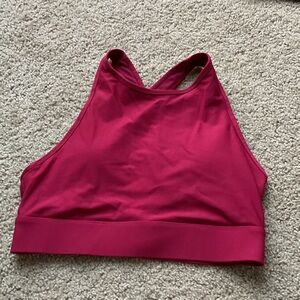 Fabletics Vibrant Maroon Criss-Cross Sports Bra